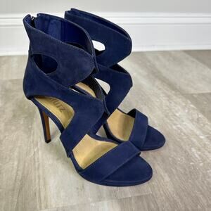 Schutz Blue Caged Strappy heels size 6